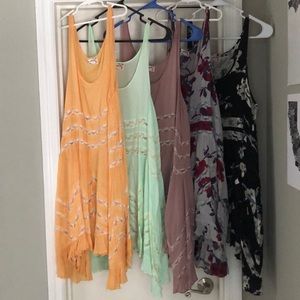 Bundle of 5 free people slip dresses